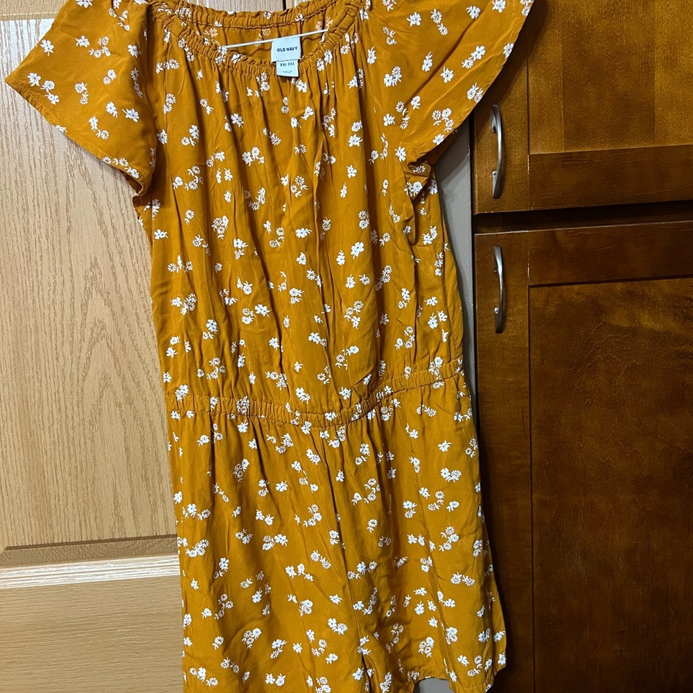 Old Navy Mustard Floral Kids Top